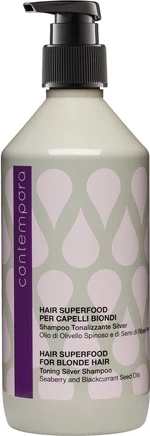 Тонувальний шампунь Холодний блонд Contempora Hair Superfood Toning Silver Shampoo, 500 мл
