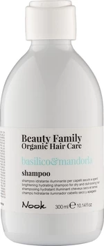 Шампунь для сухого і тьмяного волосся Nook Beauty Family Organic Basilico&Mandorla Brightening Hydrating Shampoo, 300 мл