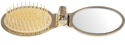 Щітка складана із дзеркалом Janeke золото