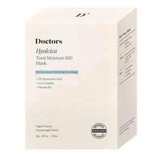 Тканинна маска з 10 формами гіалуронової кислоти та центелою Doctors Hyalcica Total Moisture 10 D Mask Pack