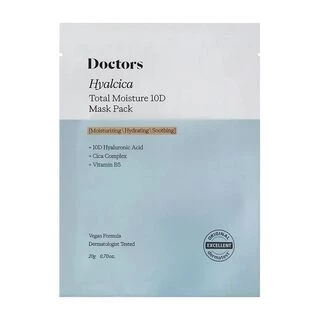 Тканинна маска з 10 формами гіалуронової кислоти та центелою Doctors Hyalcica Total Moisture 10 D Mask Pack