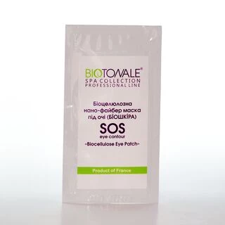 Біоцелюлозна нано-файбер маска під очі (патчі) (БІОШКІРА) Biotonale Biocellulose eye patch SOS, 1 пара