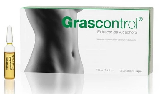 Засіб з екстрактом артишоку для боротьби зі зменшенням жирових відкладень та здуттям живота Mesoestetic Grascontrol Extracto de Alcachofa, 20 x 5 мл