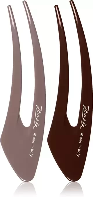 Janeke Hair Clip beige- gray, Заколки для волосся  large 14,5см 2шт