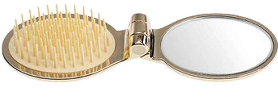 Щітка складана із дзеркалом Janeke золото