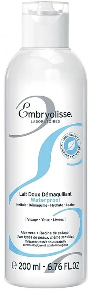 Ніжне молочко для видалення водостійкого макіяжу 4в1 Embryolisse Gentle Waterproof Make Up Remover Milk, 200 мл